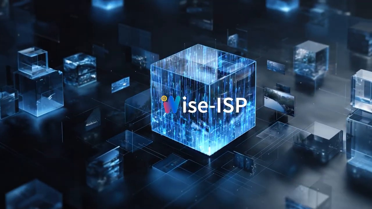 Wise-ISP-logo in een glazen kubus
